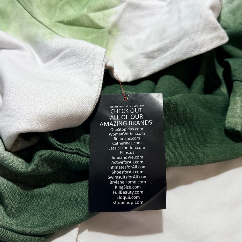 Woman Within Green Ombre Crewneck Sweatshirt - Picture 4 of 10